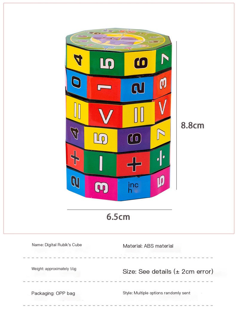 Six-Sided Math Cube for Kids Learning Toy