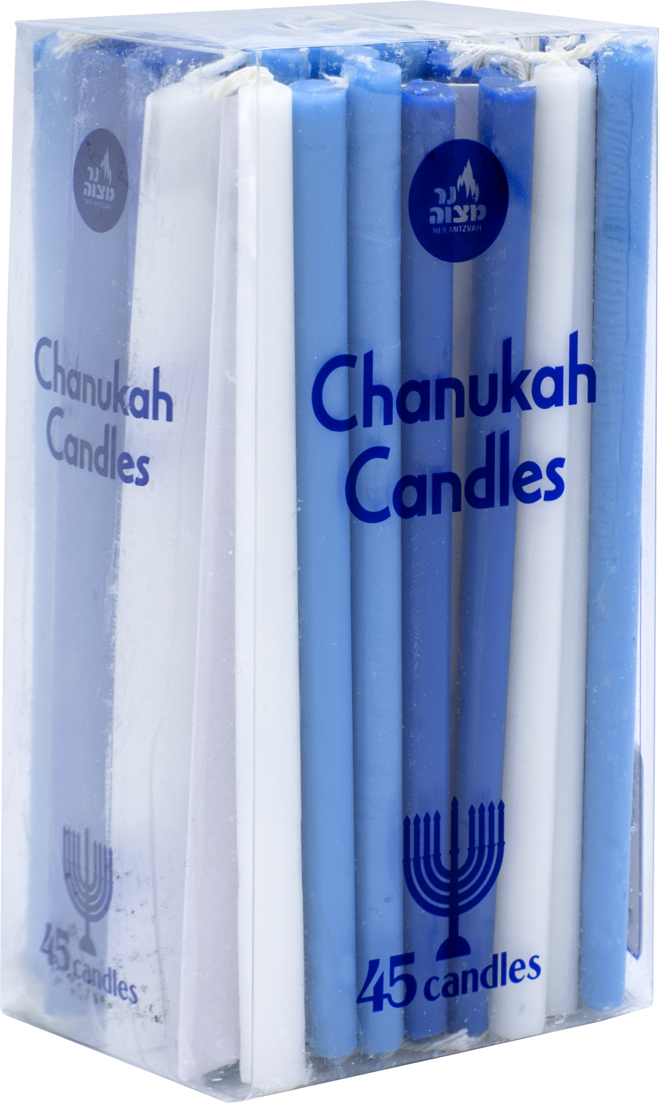 Long Chanukah Candles Blue & White