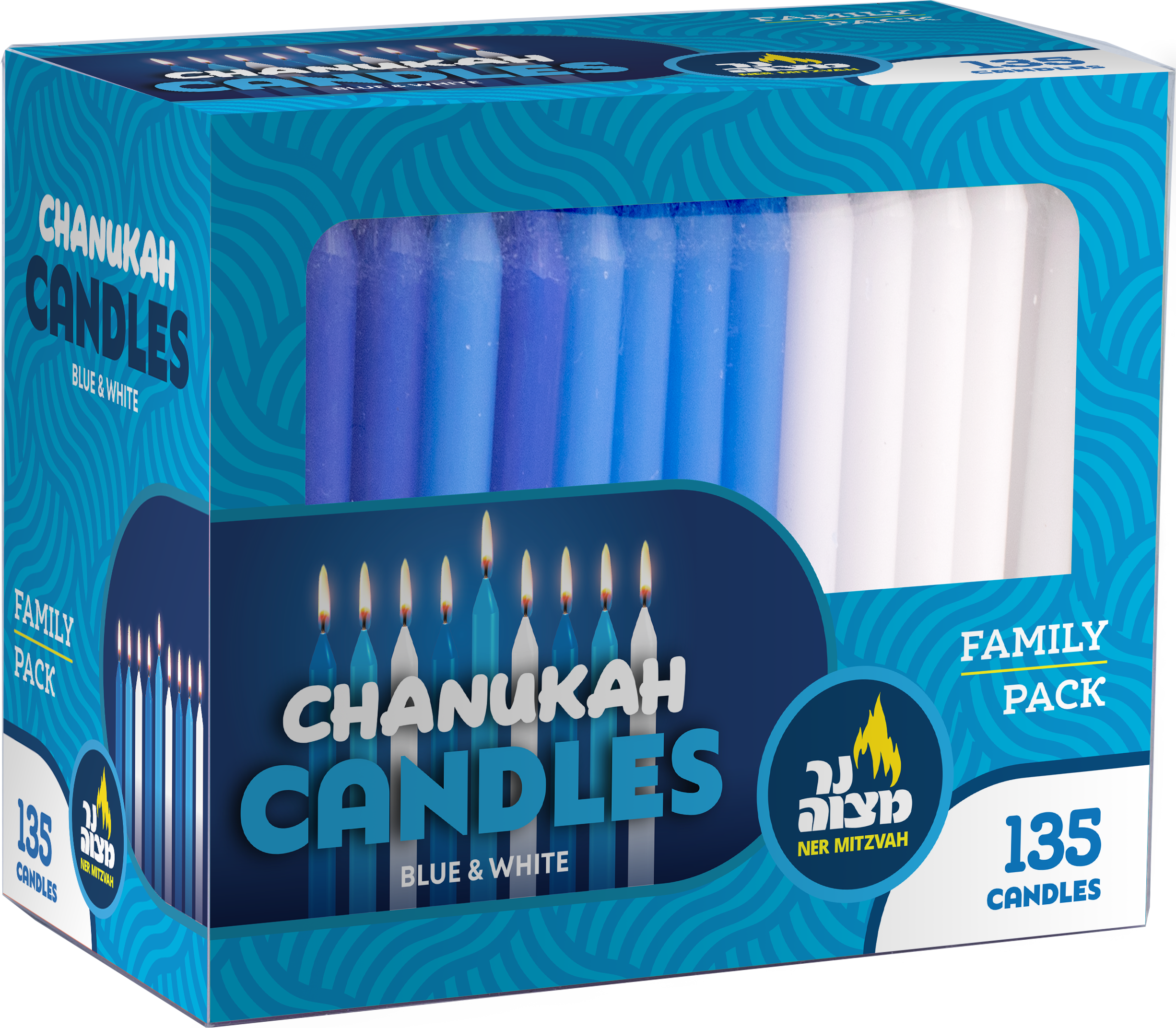 Family Pack Chanukah Candles - Blue & White