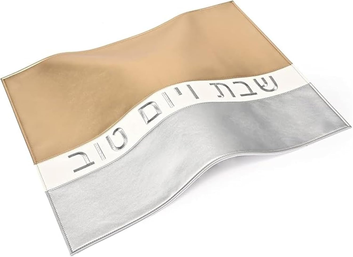 Shabbat & Yom Tov Challah Cover | Modern Gold & Silver Faux Leather