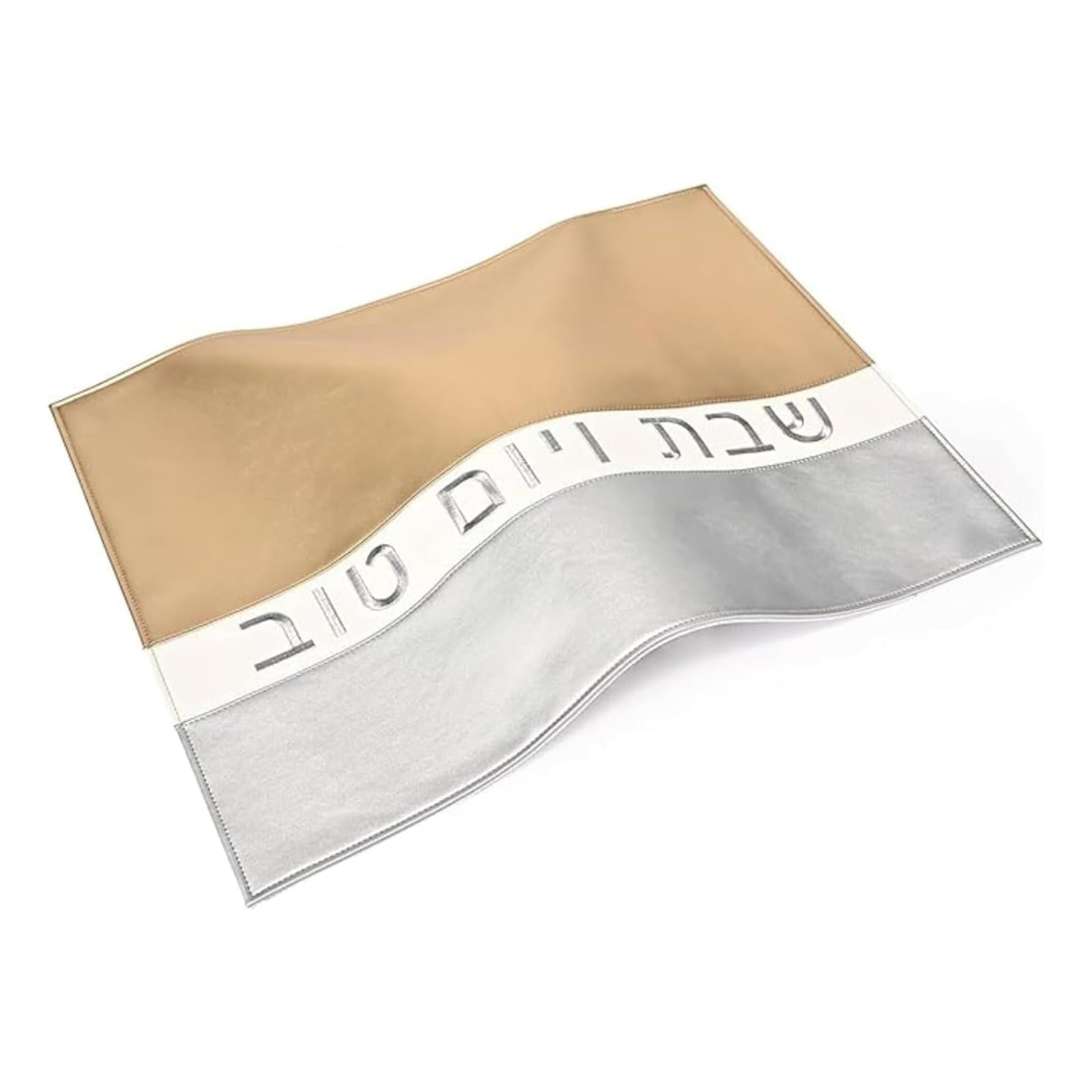Shabbat & Yom Tov Challah Cover | Modern Gold & Silver Faux Leather