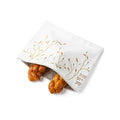 Leaf Embroidered Challah Pouch Cover White Insulated Bag