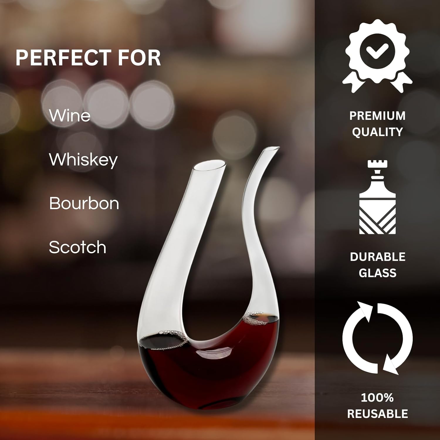 U-Shaped Glass Wine Decanter