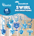 Chanukah Swirl Decorations - Blue & White