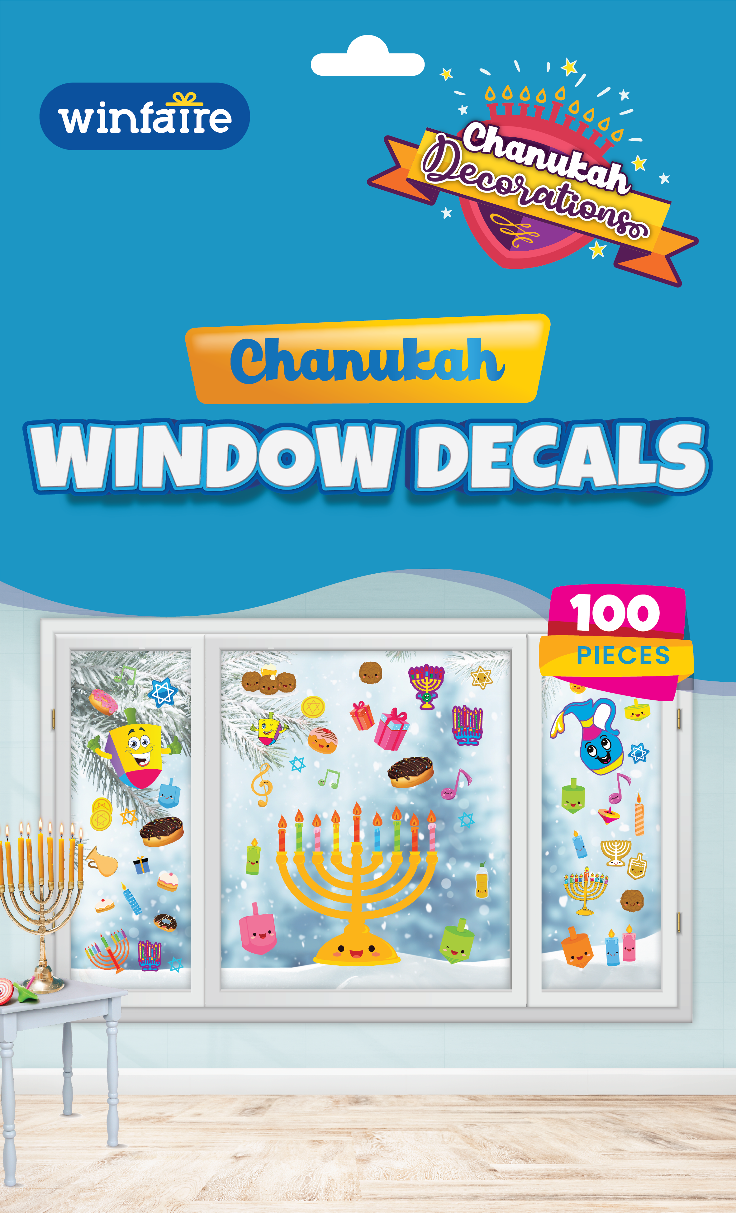 Chanukah Window Decals - 100pcs