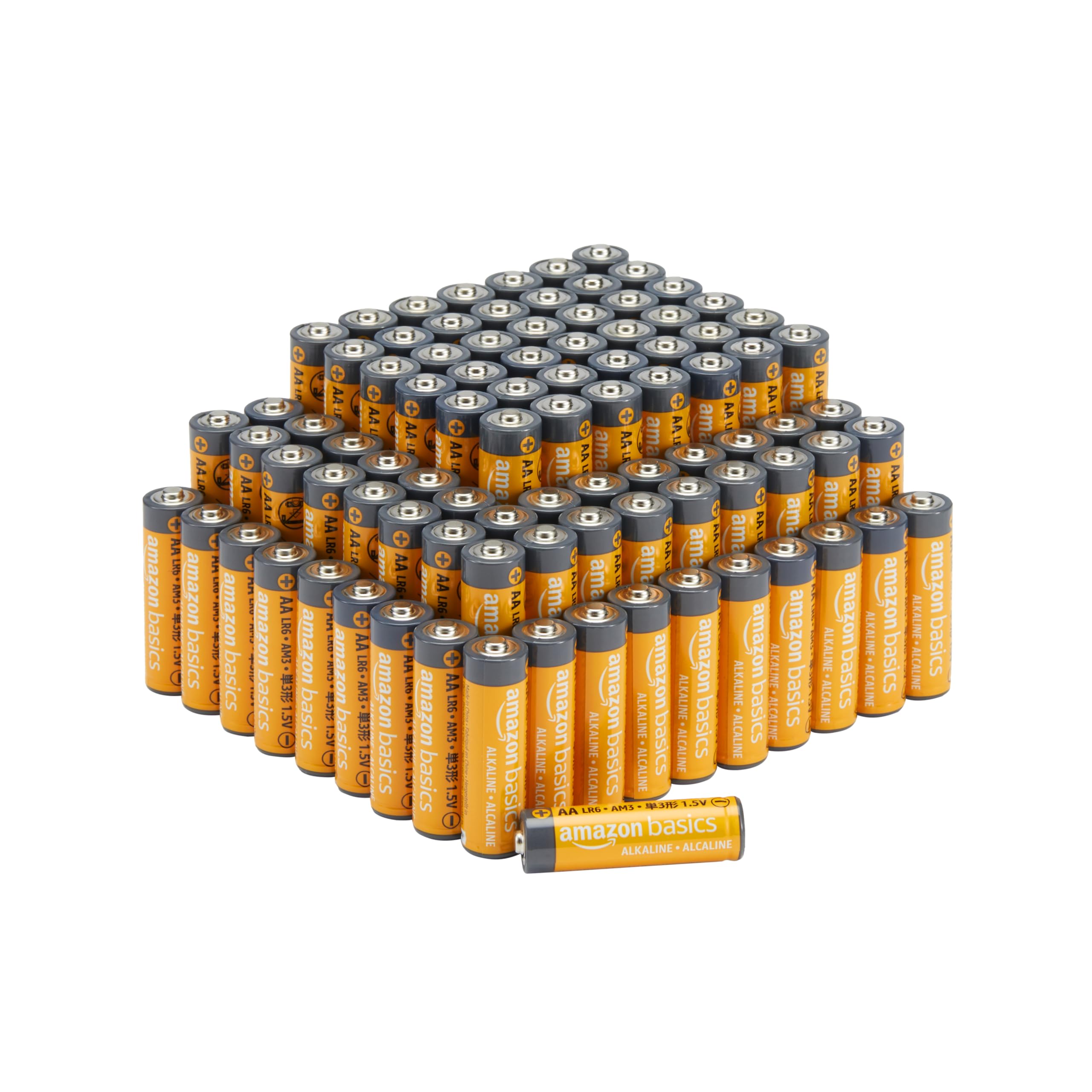 Amazon Basics 20-Pack AA Alkaline Batteries, 1.5 Volt, 10-Year Leak-Free Shelf Life, for Everyday and Household Devices
