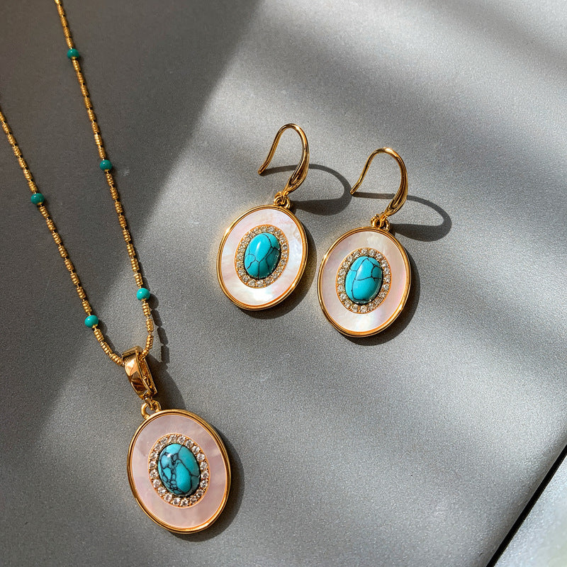 Elegant Inlaid Zircon Geometric Clavicle Chain Jewelry Set