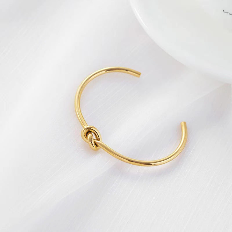 Cold Style Knotted Open Stainless Steel Fashion Personality Minimalist Bracelet