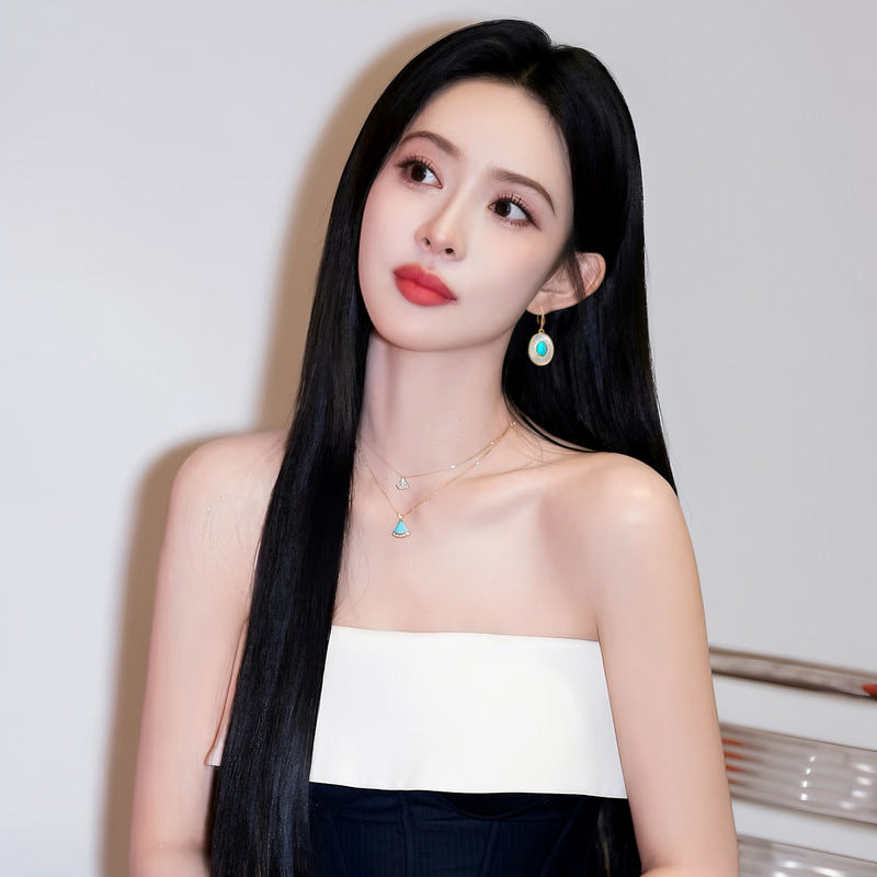 Elegant Inlaid Zircon Geometric Clavicle Chain Jewelry Set