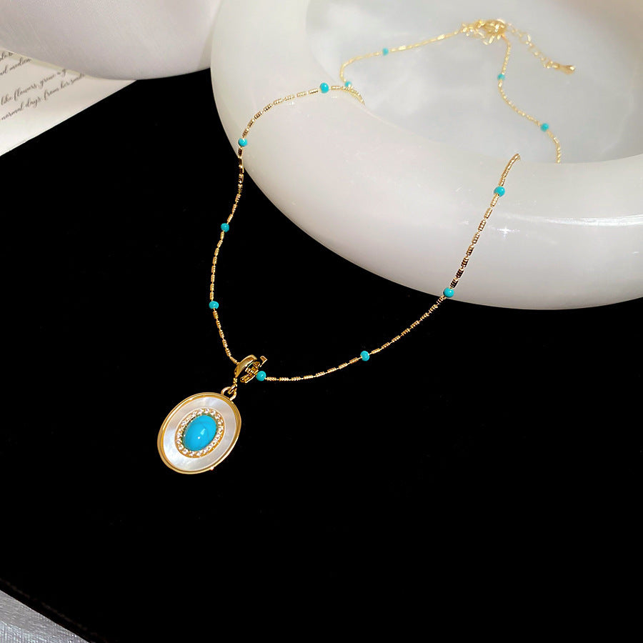 Elegant Inlaid Zircon Geometric Clavicle Chain Jewelry Set