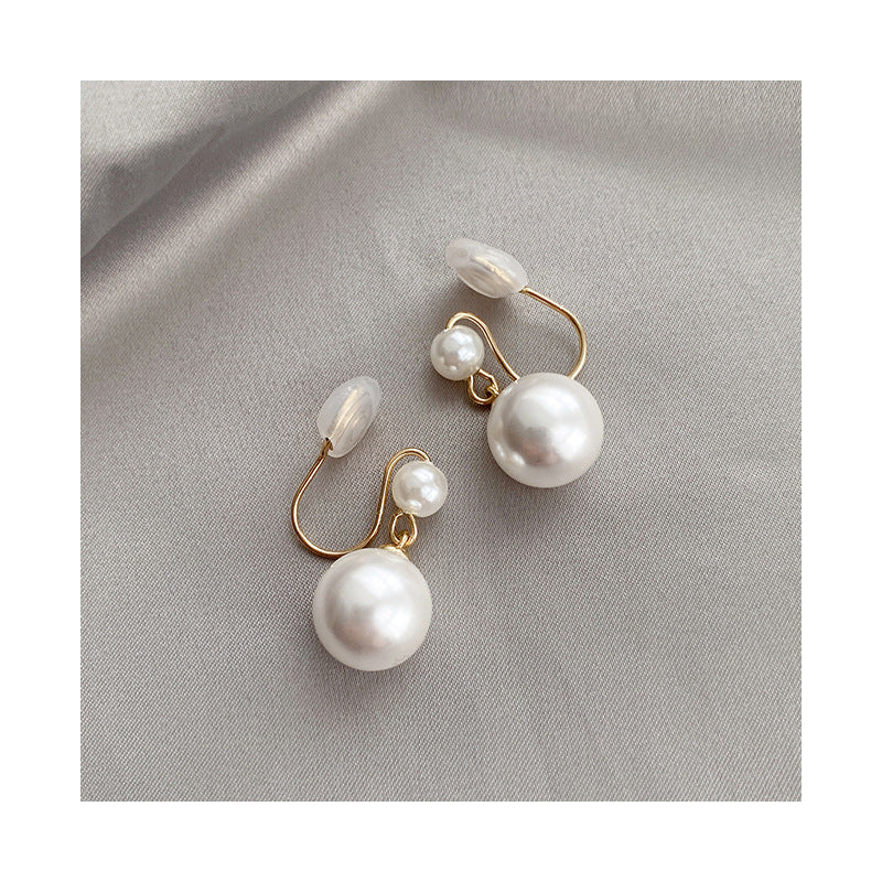 Women's Small Pearls Mosquito Coil French Retro Ear Clip