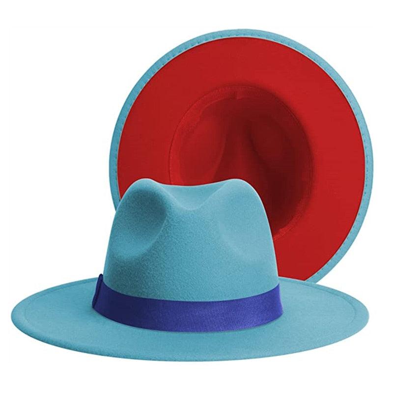 Classic Women's Fedora Hats Bright Colors Wide Brim Summer Hat Wide Brim Fedora Hat Men Women Two Colors Cowboy Fedora Comfortable Hats