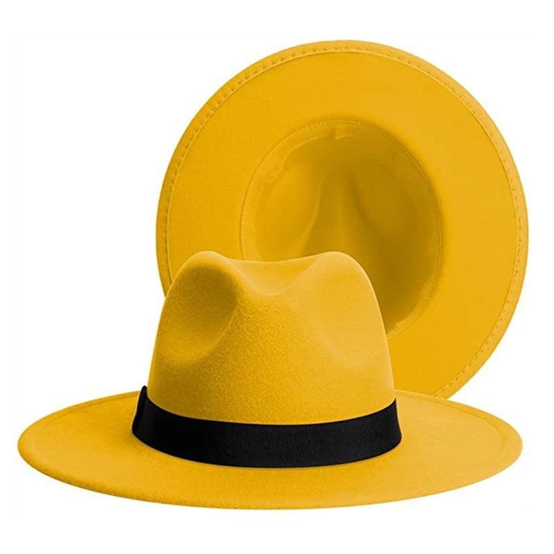 Classic Women's Fedora Hats Bright Colors Wide Brim Summer Hat Wide Brim Fedora Hat Men Women Two Colors Cowboy Fedora Comfortable Hats