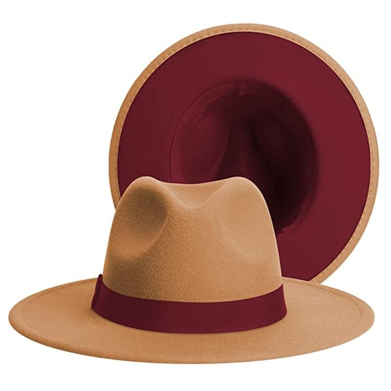 Classic Women's Fedora Hats Bright Colors Wide Brim Summer Hat Wide Brim Fedora Hat Men Women Two Colors Cowboy Fedora Comfortable Hats