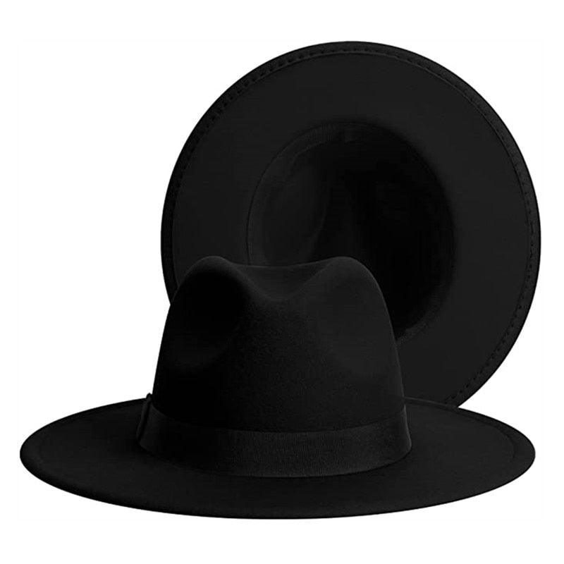 Classic Women's Fedora Hats Bright Colors Wide Brim Summer Hat Wide Brim Fedora Hat Men Women Two Colors Cowboy Fedora Comfortable Hats