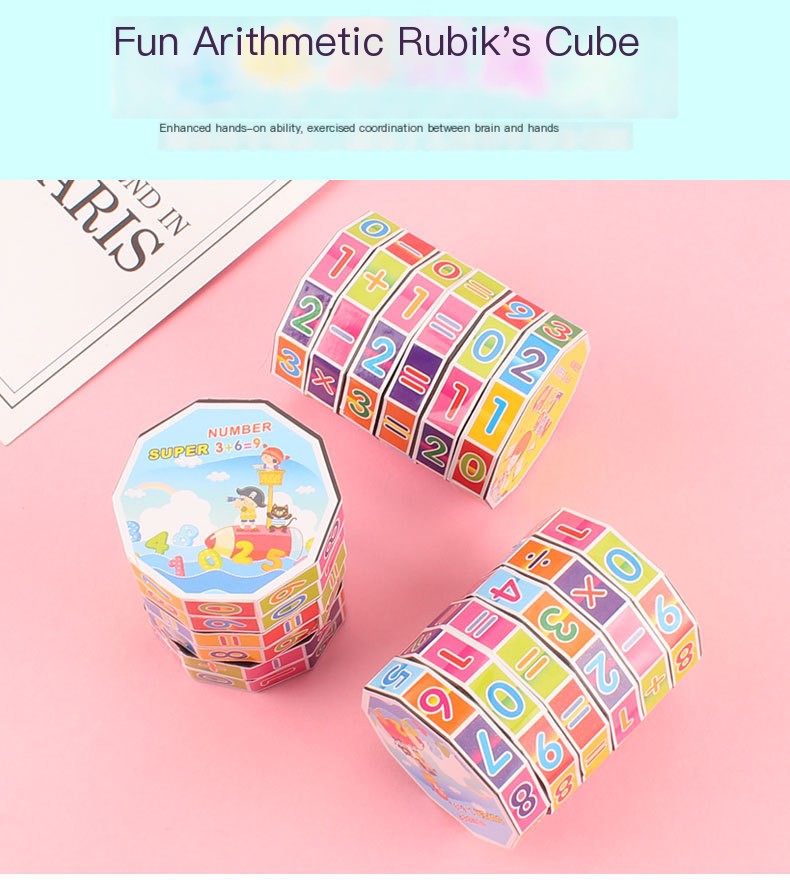 Six-Sided Math Cube for Kids Learning Toy