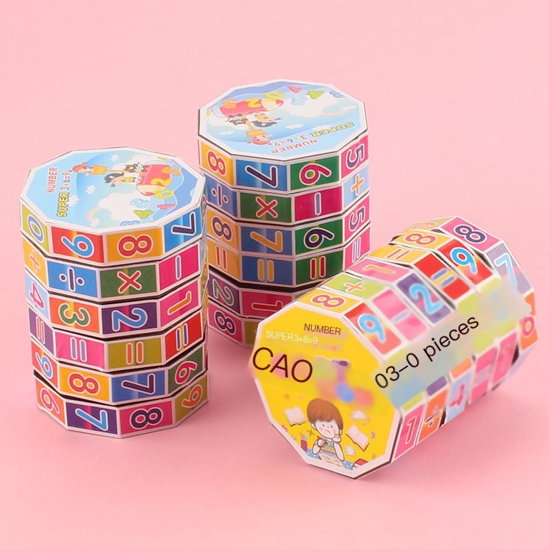 Six-Sided Math Cube for Kids Learning Toy